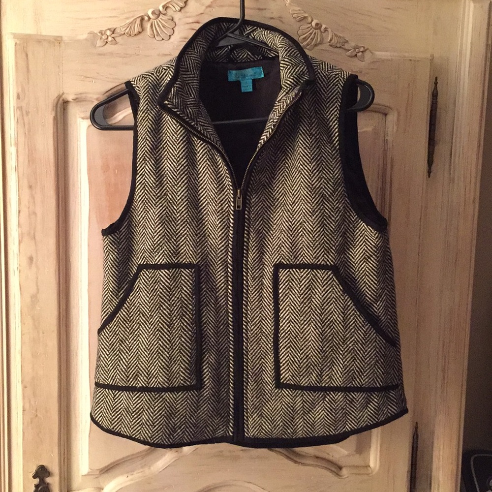 Herringbone Print Vest